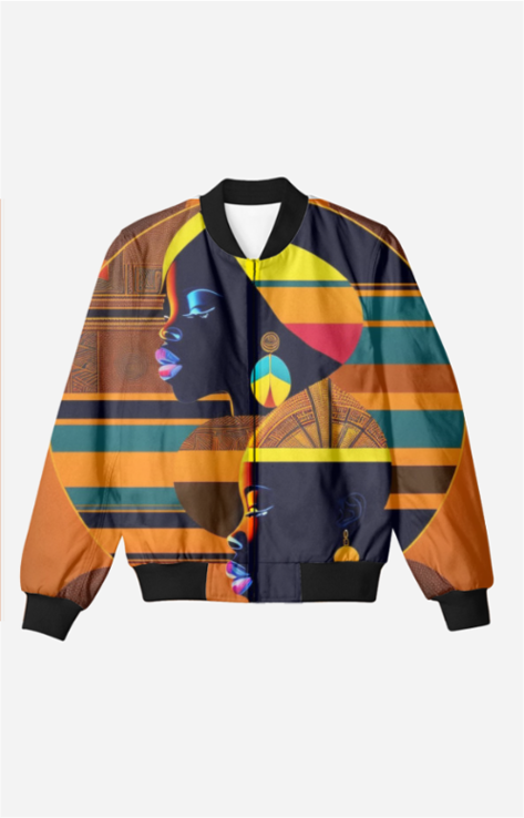 The Fauvist  Abstract Woman Face Bomber Jacket